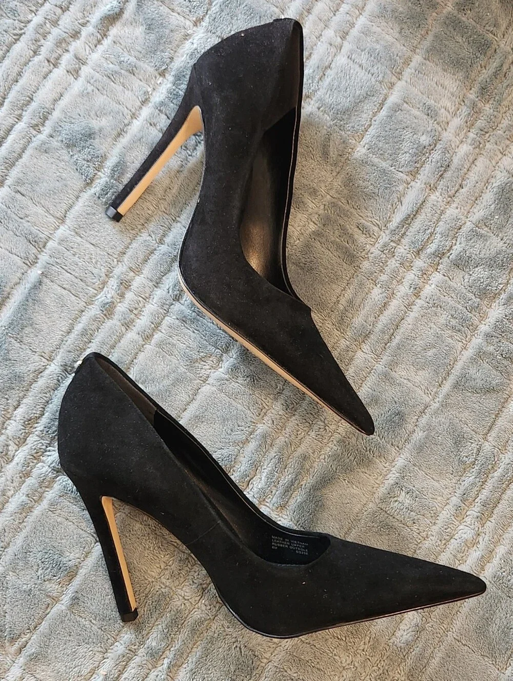 Michael Kors Elyse Black Pointed-Toe Suede High Heel Stiletto Pumps, 6M